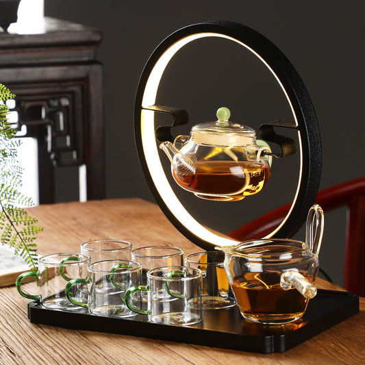 Elegant LED Tea Set with Glass Teapot and Cups